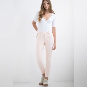 Second Yoga Jeans 1161 (DUSTY ROSE/CHALK HIGH RISE ANKLE JEANS)